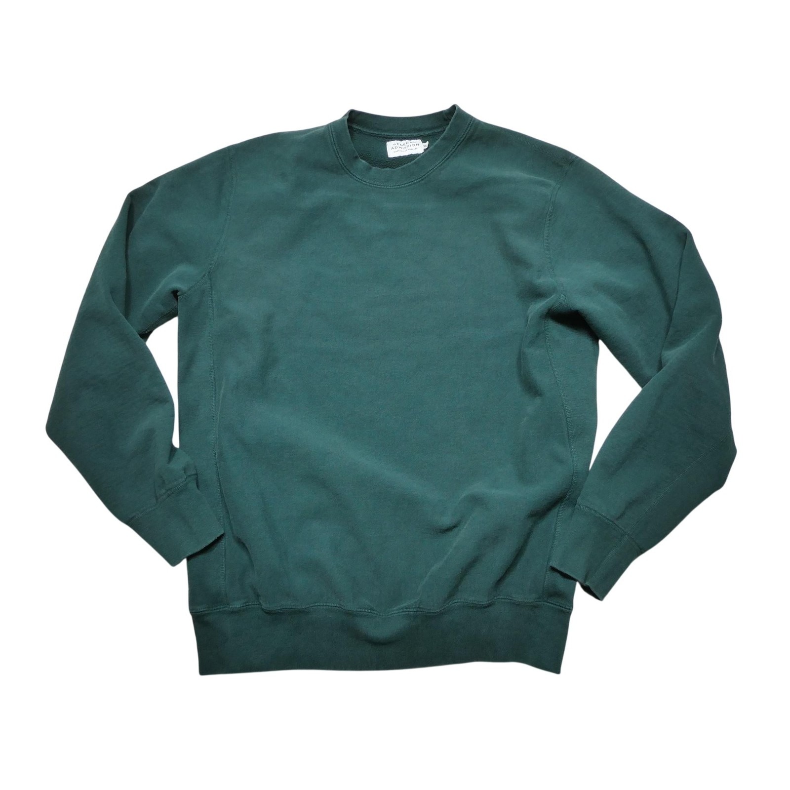 General Admission Sweatshirt Mens Xl Green Fleece Crewneck Pullover Solid